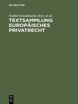 cover image of Textsammlung Europäisches Privatrecht